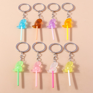 Lovely Resin Candy <strong>Lollipop</strong> Keychain Simulation Food Key <strong>Rings</strong> for Men and Women Handbag Pendants Diy for Kids Jewelry Gifts - Product Image 2