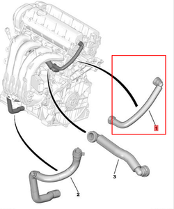 Selang Turbocharger Mobil Berkualitas Tinggi OE 1192CL, Pipa Air, Selang Radiator untuk Peugeot 508 Citroen C5 2.3 2.0 - Product Image 2