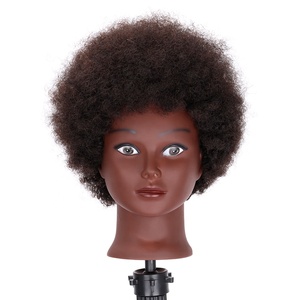 Tête à Coiffer Professionnelle <span class=keywords><strong>Cheveux</strong></span> Humains, Tête d'Apprentissage de Coiffure <span class=keywords><strong>Afro</strong></span> avec <span class=keywords><strong>Cheveux</strong></span> Naturels - Product Image 5