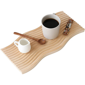 Water ripple <b>tray</b>, Nordic dessert beech wood cutting board, wooden bread plate, food photography prop, wooden plate, dessert - Product Image 5
