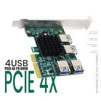 Adaptateur Pcie noir vers Pci-e 4X à 4 emplacement pci-express 4X 8X 16X Usb 3.0 convertisseur Pci E 1 à 4 carte Riser spéciale