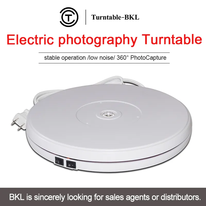 Turntable-BKL 25CM 10 "110V US Plug Automatic Electric Turntable Rotating Display Stand LEDとライト