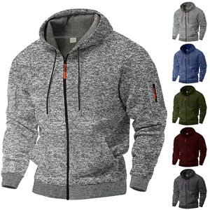 Sudaderas con capucha personalizadas de algodón con cremallera, color sólido, felpa francesa, corte regular, lisas, con logotipo personalizado premium, fabricante de alta calidad, sudadera para hombre - Product Image 1