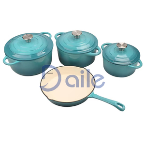 <span class=keywords><strong>Set</strong></span> di Pentole Minimalista in Ghisa Smaltata Colorata, Multifunzione Antiaderente, <span class=keywords><strong>Set</strong></span> di Casseruole - Product Image 4