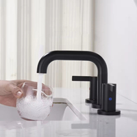 Keran Basin hitam Matte disetujui Cupc Amerika-Mixer dudukan dek pegangan ganda dengan memori suhu
