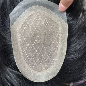 Perruque pour homme 100% cheveux naturels Remy vierges, base en soie, effet cuir chevelu naturel, toupet pour homme - Product Image 1