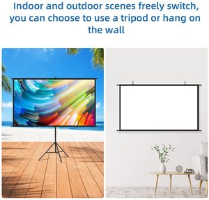 <span class=keywords><strong>Écran</strong></span> de projection rétractable <span class=keywords><strong>pliable</strong></span> léger 4:3 de 60, 72, 84, 100 pouces pour cinéma en plein air, home cinéma, vidéo et bureau - Product Image 2