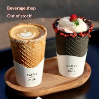 Conos de Waffle Comestibles para Café, Capacidad de 180 ml, Caja de 24 Piezas para Helados, Postres, Cafeterías y Fiestas