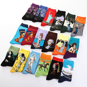 Calcetines de Arte al por Mayor para Mujer y Hombre, de Algodón, Estilo Harajuku, con Pinturas Famosas de <span class=keywords><strong>Van</strong></span> <span class=keywords><strong>Gogh</strong></span>, Calcetines Divertidos de la Mona Lisa de Da <span class=keywords><strong>Vinci</strong></span>, Calcetines Vintage en 3D - Product Image 1