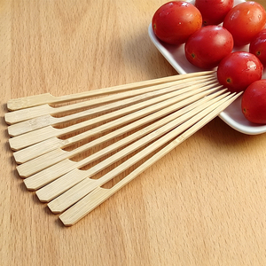Brochettes jetables portables en bambou antiadhésives résistantes à la chaleur à long manche pour barbecue, grillades au <span class=keywords><strong>charbon</strong></span> de bois, viande facilement préparée - Product Image 2