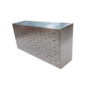 Armoire à médicaments en acier inoxydable à 50 compartiments, usage hospitalier, design industriel, construction métallique durable, montage au sol - Product Image 3