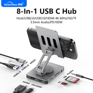 Hub USB <span class=keywords><strong>tipo</strong></span> <span class=keywords><strong>C</strong></span> 8 en 1, adaptador multipuerto, Hub Dock 8 en 1, Hub USB <span class=keywords><strong>C</strong></span> <span class=keywords><strong>tipo</strong></span> <span class=keywords><strong>C</strong></span> con 4K 60Hz HDTV USB 3,0, lector de tarjetas SD TF, carga PD - Product Image 2