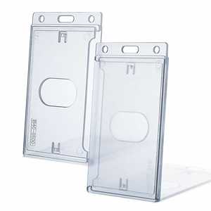 X527 Bestom 1840-6500 Dispensador vertical de plástico esmerilado para 1 tarjeta con ranura para el pulgar, soporte de plástico rígido ABS para tarjetas de identificación de exhibición - Product Image 3