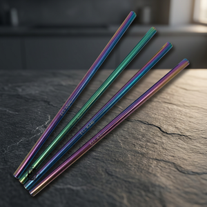 <b>Metal</b> Drinking <b>Straws</b> 4-Pack Reusable Cocktail Modern Style Multicolor - Product Image 4
