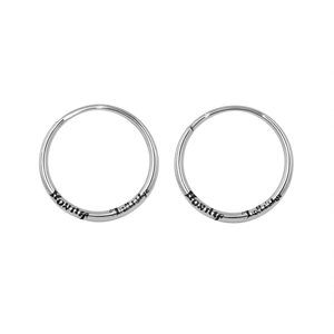 Orecchini a Cerchio con Lettere 'Money', Placcati in Oro Bianco, Lega d'Argento, Gioielli Unisex Classici e alla Moda - Product Image 1