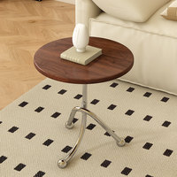 Mesa Auxiliar Moderna de Madera Maciza, Mesa de Centro Ecológica y Duradera, Mesa de Esquina para Sofá, Mesita de Noche Creativa para Dormitorio, Decorativa con Marco de Metal