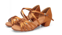 Chaussures de danse latine salsa classiques à lanières noires, chaussures de danse de salon flexibles avec talon de 3,5 cm pour filles