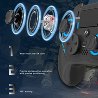 Manette de Jeu Sans Fil RVB pour PS5 avec Double Vibration, Joystick à Effet Hall et Gâchettes pour Console PS4/PS5