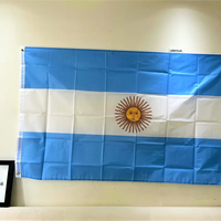 Drapeau argentin 3x5 pieds en polyester 100% durable avec œillets en laiton pour décoration extérieure de fête de football, jardin, bar