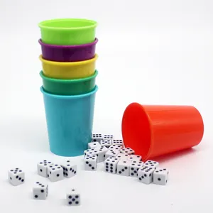 Factory Custom Colorful Dice Game Plastic Cup Dice Shaker Rolling Cups For Farkle Yhtzee liar's Dice Board Game