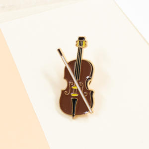Sming Pins Vintage Mode E-Gitarre Brosche Abzeichen Kleidung Tasche Zubehör Persönlichkeit Instrument Pin Violine Metall Emaille - Product Image 1