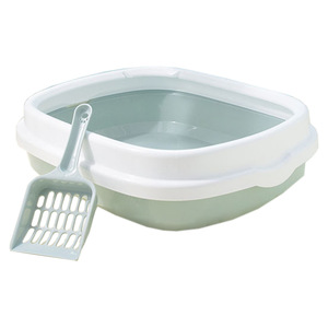 Extra Large <b>Cat</b> <b>Litter</b> Box Rectangle Semi-Enclosed Splash Proof Thickened For <b>Cats</b> And Dogs Mixed Colors - Product Image 2