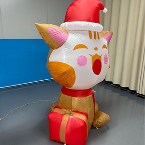 Décoration de Noël gonflable en forme de boîte cadeau de 1,8 mètre avec lumières LED blanches, jouet gonflable de dessin animé pour extérieur - Product Image 3