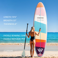 Planche de paddle gonflable antidérapante 320 cm, planche SUP à 3 ailerons arrière pour yoga, surf, pêche, commande en gros disponible