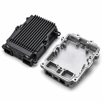 Boîtier de contrôleur de batterie en aluminium moulé sous pression ADC12 avec dissipateur thermique à ailettes, usinage secondaire de précision, pièces usinées CNC