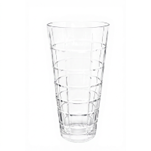 Vase moderne en verre pour table, couleur ambre, motif diamant, design unique - Product Image 2