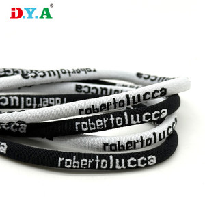 Benutzer definiertes Logo Mehrere Farben Nylon Polyester Jacquard Flache runde Metallspitzen Kordel zug für Shorts Hoodie Kordel zug - Product Image 3