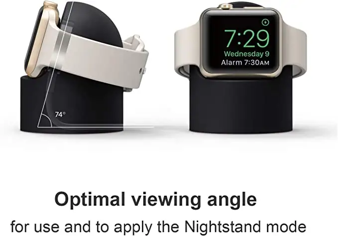 Dudukan pengisi daya silikon kompatibel dengan Seri 7/6/SE/5/4/3/2/1 dudukan silikon untuk iwatch Mode Nightstand