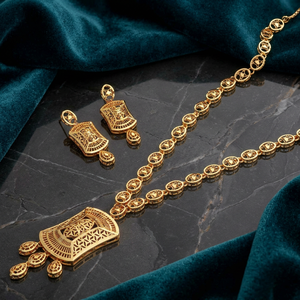 Collares de Latón al por Mayor, Chapados en Oro de 14K, 18K y 24K, Estilo Dubái, Juego de Joyería Turca, Diseño Turco, Juego de Joyería Tradicional - Product Image 1