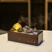 Diffuseur d'arômes musical rechargeable 4000 mAh en bois massif et résine de verre, diffuseur d'huiles essentielles sans eau pour la maison