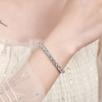 S925 Sterling Silver Four Claws 5mm Full Diamond 5A Zircon Bracelet Ins Design Original Handmade Hip-hop Tennis Bracelet