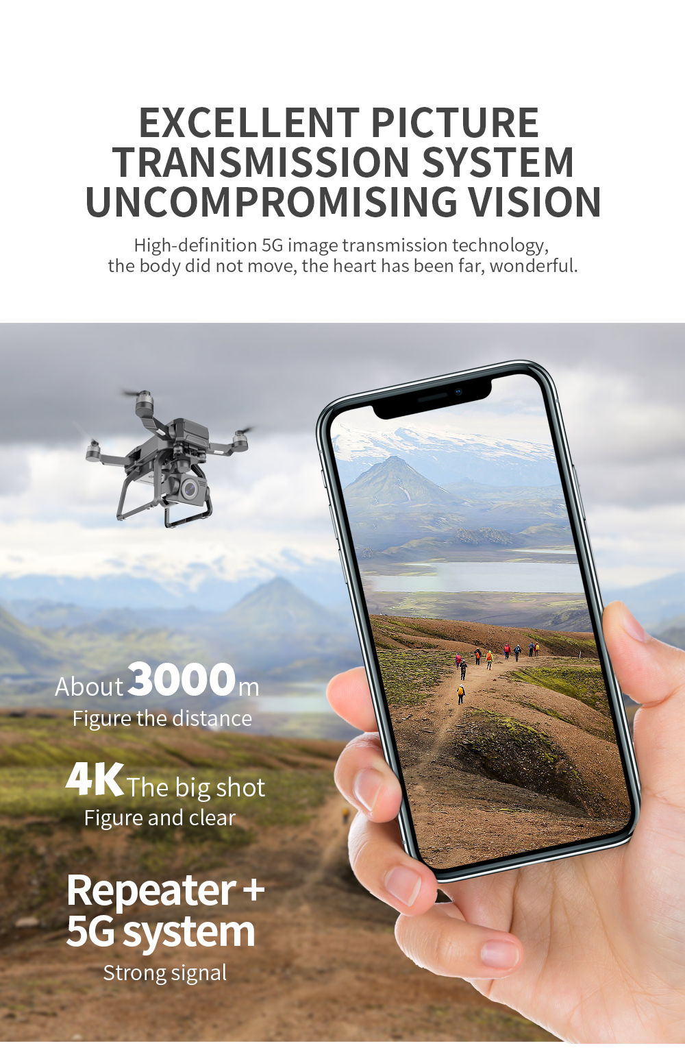 HOSHI SJRC F7 PRO GPS Drone 4K Dual HD Camera 3 Axis Gimbal Aerial Photography Brushless Motor Quadcopter RC Distance 3km