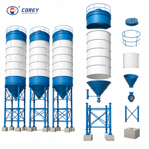 ไซโลซีเมนต์แบบปิดผนึกแนวตั้ง COREY 100T ขนาดใหญ่สำหรับอุตสาหกรรม  ถังเก็บซีเมนต์แบบกำหนดเองสำหรับโรงงานคอนกรีตผสมสำเร็จรูป - Product Image 1