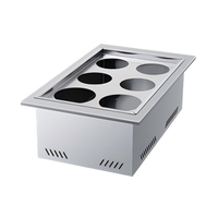 Bain-marie commercial encastrable rectangulaire en acier inoxydable 304 pour maintien au chaud des soupes et aliments pour buffet