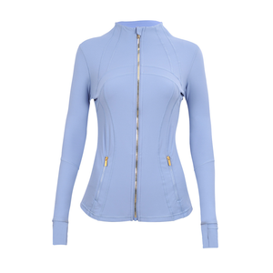 <span class=keywords><strong>Veste</strong></span> pour <span class=keywords><strong>femme</strong></span> avec fermeture éclair dorée, éco-responsable, en spandex/nylon, <span class=keywords><strong>fitness</strong></span>, gym, coupe ajustée, qualité supérieure, haute performance, <span class=keywords><strong>veste</strong></span> de yoga - Product Image 1
