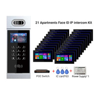 Interphone TCP/IP 7 ''pouces 20 moniteurs système d'interphone vidéo pour appartement avec 1 caméra de sonnette