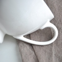 Tasses à café et soucoupes en porcelaine fine de 250 ml, ensemble de tasses en céramique blanches, possibilité de personnaliser le logo et le motif pour la maison, l'hôtel, le café