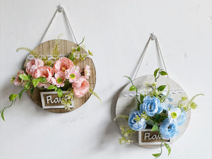 Corona di legno rotondo rustico per la decorazione della porta d'ingresso segno di benvenuto appeso da parete all'aperto fattoria portico intagliato primavera estate autunno - Product Image 6