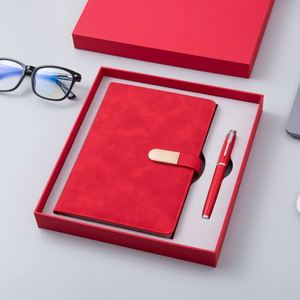 Personalized Custom Simple and Fresh Blue <b>A5</b> <b>Notepad</b> Signature Pen Set Business Notebook Office Meeting Gift Box Printing logo - Product Image 6