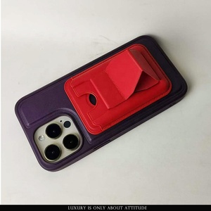 Venta caliente magnética pu cuero bolsillo tarjetero cartera teléfono <span class=keywords><strong>celular</strong></span> funda soporte para iPhone imán billetera - Product Image 4