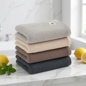 Serviettes Tavelya super absorbantes 100% <span class=keywords><strong>coton</strong></span>, tissage gaufré, pour le <span class=keywords><strong>bain</strong></span>, les mains, la cuisine et le nettoyage - Product Image 1