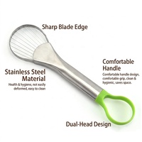 Trancheuse à avocat double tête en acier inoxydable de haute qualité |   Décortiqueur, coupeur et séparateur 3-en-1 |   Gadget de cuisine multifonction pour la préparation de l'avocat