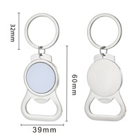 Décapsuleur porte-clés en alliage de zinc écologique style Asie du Sud-Est pour gravure laser, avec tire-bouchon intégré
