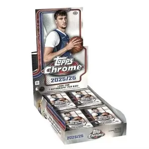 QK en stock, expédition immédiate : Boîte de suspension TOPPS Chrome 25-26, collection de cartes de collection de stars de basketball <span class=keywords><strong>NBA</strong></span>, édition Hobby Value, avec cartes haut de gamme Chrome - Product Image 1