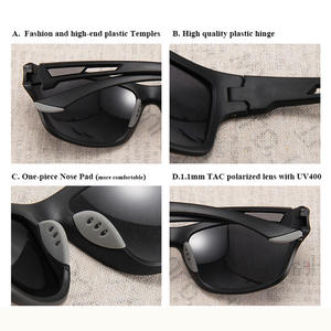 Gafas de Sol Deportivas Polarizadas para Hombre, Montura Negra, Lentes Amarillas, Protección UV400 TAC, para Ciclismo, Conducción y Actividades al Aire Libre - Product Image 5