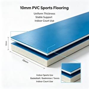 Inolp Durable Commercial Plastic <b>PVC</b> Sports Flooring Roll-Interlocking Floor <b>Tiles</b> 10mm Thickness Indoor Sports Court - Product Image 3